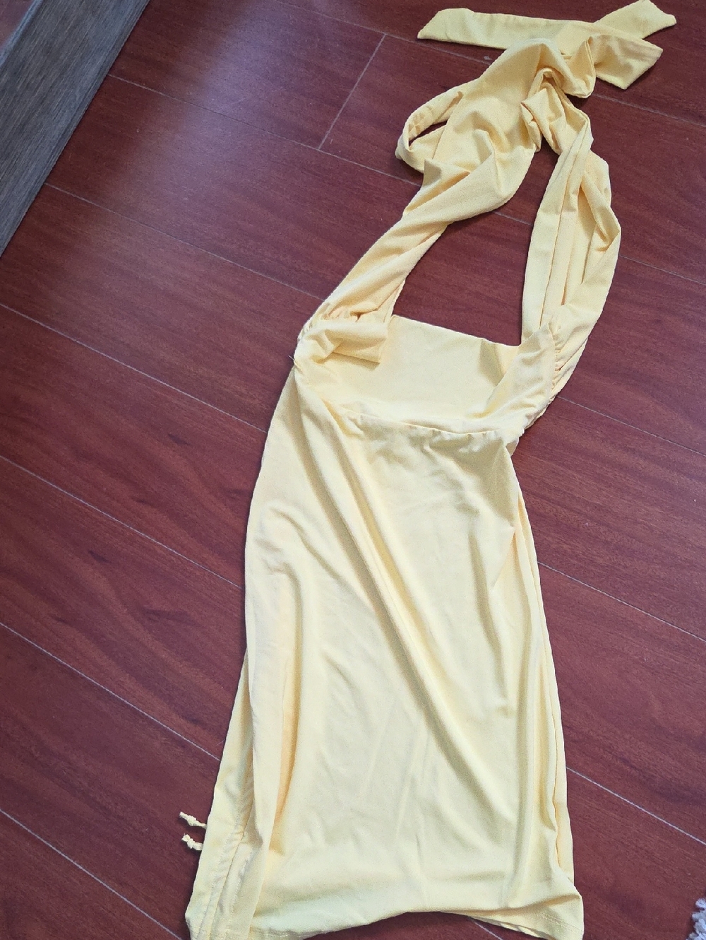 Yellow Halter Summer Dress